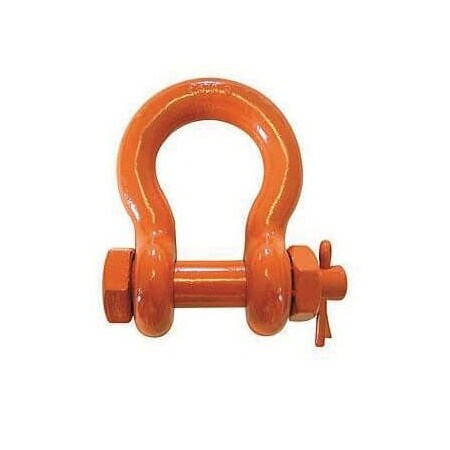 Cm Anchor Shackle, 50 Ton Load, 2 In, 214 In BoltNutCotter Pin, Orange Powder Coated M858AP